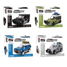 DECOOL 迷你迴力玩具車 4入組, 22039+22040+22041+22042