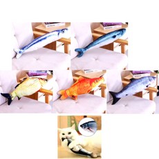 마이펫두잇 고양이 캣닢 물고기 인형, 꽁치+고등어+붕어+붉은잉어+연어, 5개, 꽁치+고등어+붕어+붉은잉어+연어
