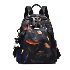 안티 도둑 깃털 인쇄 배낭 여성 옥스포드 헝겊 방수 여행 캐주얼 Schoolbag 브랜드 숙녀 대용량 배낭|백팩|