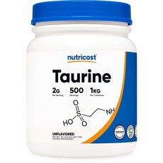 Nutricost 타우린 파우더 1KG - 500회 분량 183381, 1개