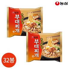 농심 부대찌개면 127g x32봉/ 봉지 컵 스낵 라면 야식, 32봉