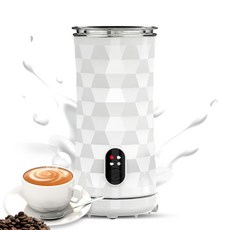 전기 우유 거품기 라떼 카푸치노 마키아토용 자동 냉온 폼 메이커 워머 4 인 1 400W, 02 WHITE, 01 CHINA_01 우리에게