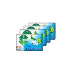 말레이시아 데톨 비누 클렌징 민감성 Dettol Bar Soap 100g x 4개(1세트), 쿨 1세트