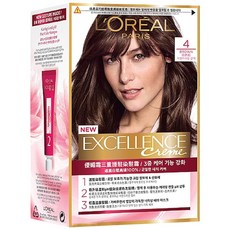 L'OREAL PARiS 巴黎萊雅 優媚霜三重護髮染髮霜 #4 自然棕, 專業沙龍級配方注入角蛋白精華, 1盒