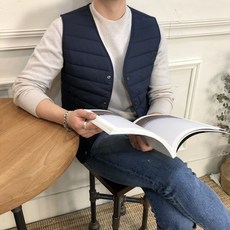 경량패딩조끼 남자 여자 공용 브이넥 심플 베스트 빅사이즈까지 2XL