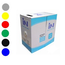 인네트워크 CAT.5E UTP 박스형 랜케이블 300M IN-5UTP300M 보급형 6색상 RJ45 8P8C 랜선제작 1롤 단선 네트워크작업, 1개, 블랙