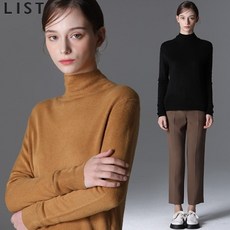리스트 백 슬릿 반하이넥 니트 풀오버 택가격 168000원