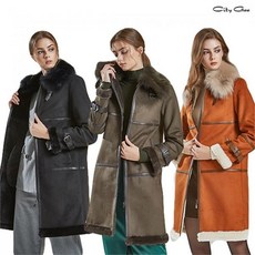홈쇼핑 히트상품 씨티지 천연 폭스밸리카라 스웨이드 무스탕 롱코트