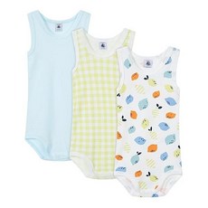 [갤러리아] 쁘띠바또PETIT BATEAU /[베이비 남아]레몬 프린트 슬리브리스 바디수트 3pack (0511131013)