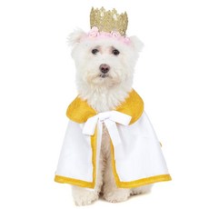 강아지왕관 임푸아시 2PCS 강아지 여왕 의상 애완동물 투투 망토와 크라운 스위트 독 공주 의류, Queen