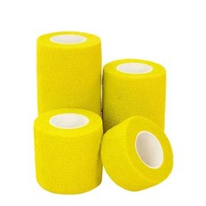 스포츠 접착 붕대 랩 테이프 손가락 관절 운동 보호 키트 애완, C.7.5cm x 8 rolls, 4.노란 색, 1개