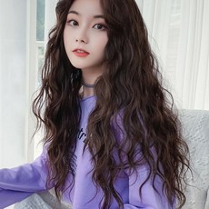 여성 트랜디 히피펌 러블리펌 유행 여신 파마 긴머리 통가발 MMA, 1개, 핑크