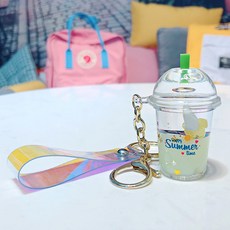 독창적 큐트 남성 여성 개성 자동차 밀크티 열쇠고리 체인 INS 인싸템 커플 애니메이션 라이크 작은 벽걸이 부품 키링, summer 엘로우 바나나 밀크 티