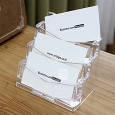 엠케이스토어 3단 명함 스탠드 명함스탠드, 투명