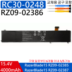 레이저 블레이드 15 2018 RZ09-02385 RZ09-02386용 신품 RC30-0248 노트북배터리, 1개
