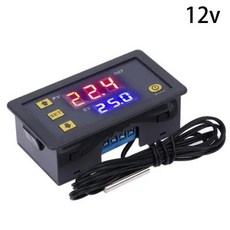 온도 디지털 조절기 20A 컨트롤러 부착 12V 키트 24V 110V-220V 스위치 냉각 어셈블리 히트 릴레이, 1개, 2) 12V