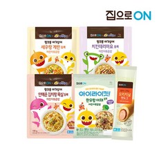 핑크퐁 어린이 볶음밥 8봉(한우2+새우2+치킨2+김치2) + 집으로ON 핫도그 75g x 4봉, 1개 - 핑크퐁어린이볶음밥