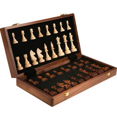 초고급 원목 체스판 보드세트 접이식 휴대용 보드게임, 보드(45x45cm) 킹(10.6cm)