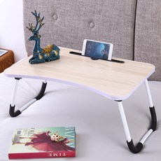 배드 좌식 테이블 접이식 미니 침대책상 1인용 침대 태블릿 인강 트레이 노트북 탁자, 월넛