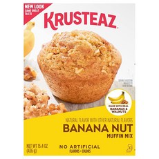 Krusteaz Banana Nut 머핀 믹스 436.6g(15oz) 박스, 1개, 436.6g