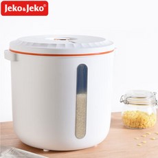 [cy] Jeko&Jeko 무선 진공 밀폐 쌀통 방습 방충 밀폐 보관통 원터치뚜껑 LED포시등 96H긴항속 C타입충전 8L/13.8L 시즌신상, 1개, 일반버전-화이트
