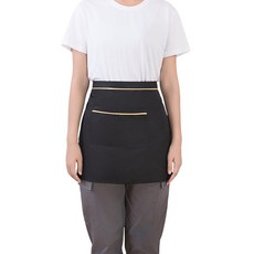 주방 카페 레스토랑에 이상적인 주머니가있는 방수 반 앞치마 더 조절 가능한 스트랩 남성 여성, Yellow, 1개