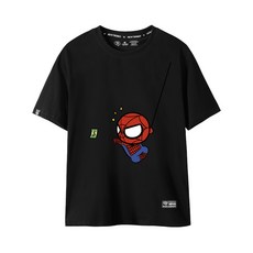 다소미얼 Apr.09 200번 마블 스파이더맨 티셔츠 여 ins 홍콩 쁘띠 커플룩 반팔 여름옷Z
