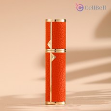 향수공병 펌핑 충전 천연가죽 고급 향수 공병 리필 케이스 5ml, 천연소가죽케이스, 오렌지, 1개