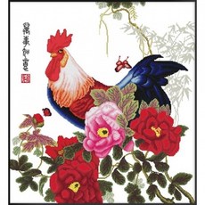 모란과목련십자수