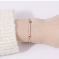 클루 큐빅 사각 바 10K 골드 팔찌 CLB18B05T
