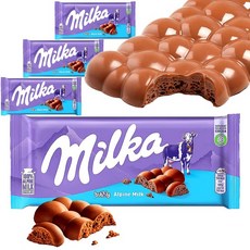 milka 알프스 우유 밀카 초콜릿 버블리 100g x 4, 없음, 4개