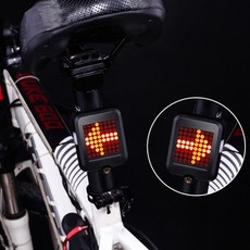 ANKRIC 스마트 감속센서 LED 자전거 후미등 유도 방향 미등, 블랙