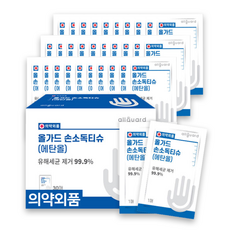 의약외품 손소독제 알콜 소독티슈 개별포장 100매입x2팩, 100매입, 2개