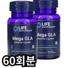 라이프익스텐션 메가 GLA 세서미 리그난 글루텐 프리 소프트젤, 60회분, 1개