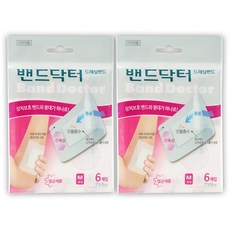 밴드닥터 드레싱밴드 M 중형 6매입 x 2개 상처 드레싱 반창고, 1세트
