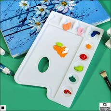플라스틱재질 수채화용 오래사용가능 휴대용이 그림용팔레트 심플팔레트