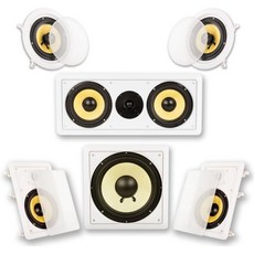 Acoustic Audio by Goldwood 어쿠스틱 오디오 HD515 인월/천장 홈 시어터 서라운드 5.1 스피커 시스템, 6.5-Inch 미국직구