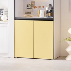 가이온 펠리체 선반형 주방수납장 틈새장 빌트인 냉장고옆 수납장, 06.펠리체 1000 선반형 하부 주방수납장_옐로우