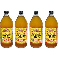 Bragg Organic Apple Cider Vinegar with Mother - 4 B Bragg 유기농 사과 식초(어머니 포함) - 4병 32 fl.oz. - 더 많은 이야, 946ml, 1개