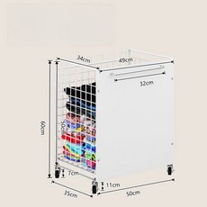 디귿 다용도 쓰임 바구니 빨래 욕실 세탁물 운동기구 쓰레기 이동식, 대형(50x35x60cm)
