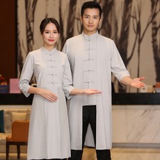 동빠몰 호텔 긴 소매 음식 샤브샤브 다락 여성 농가악 빈티지 차이나 겨울 가을 옷 x2개