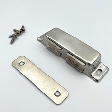 스텐 자석 도어캐치(87mm) / 가구 빠찌링 싱크대 스토퍼 씽크대 찬장 부속 문고정 장롱 옷장 신발장 캐비넷, 1세트