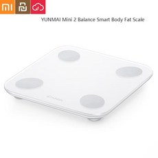 YUNMAI Mini 2 Balance 스마트 체지방 스케일 지능형 데이터 분석 APP 제어 xiaomi에서 디지털 계량 도구, 01 WHITE, 한개옵션1