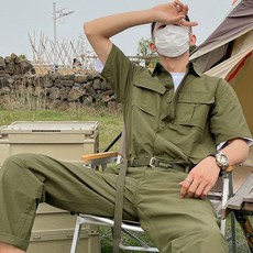 여름 정비복 일체형 점프슈트 하계형 작업복 현장복