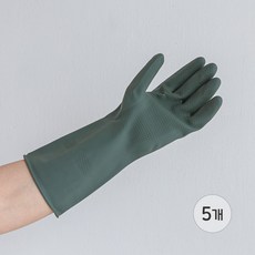 백화상점 천연 라텍스 고무장갑 5개입, 딥그린, 중(M), 5개 딥그린, 중(M), 5개, M