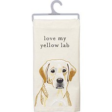 Primitives by Kathy Love My Yellow Lab Dish Towel, 본상품