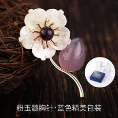 장미수정브로치