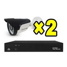 말하는DVR/적외선카메라 녹화기 감시카메라 2개 CCTV세트, 2개세트 - 나다텔dvr