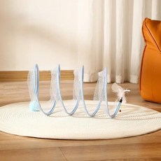 고양이 터널 실내 접이식 코일 나선형 스프링 애완 동물 주름, 1개