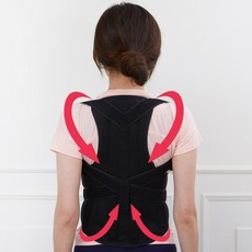 힐링팩토리 코어픽스 바른 자세교정밴드 어깨 허리 척추 목 굽은등 라운드숄더 일자 핏, S(25인치)